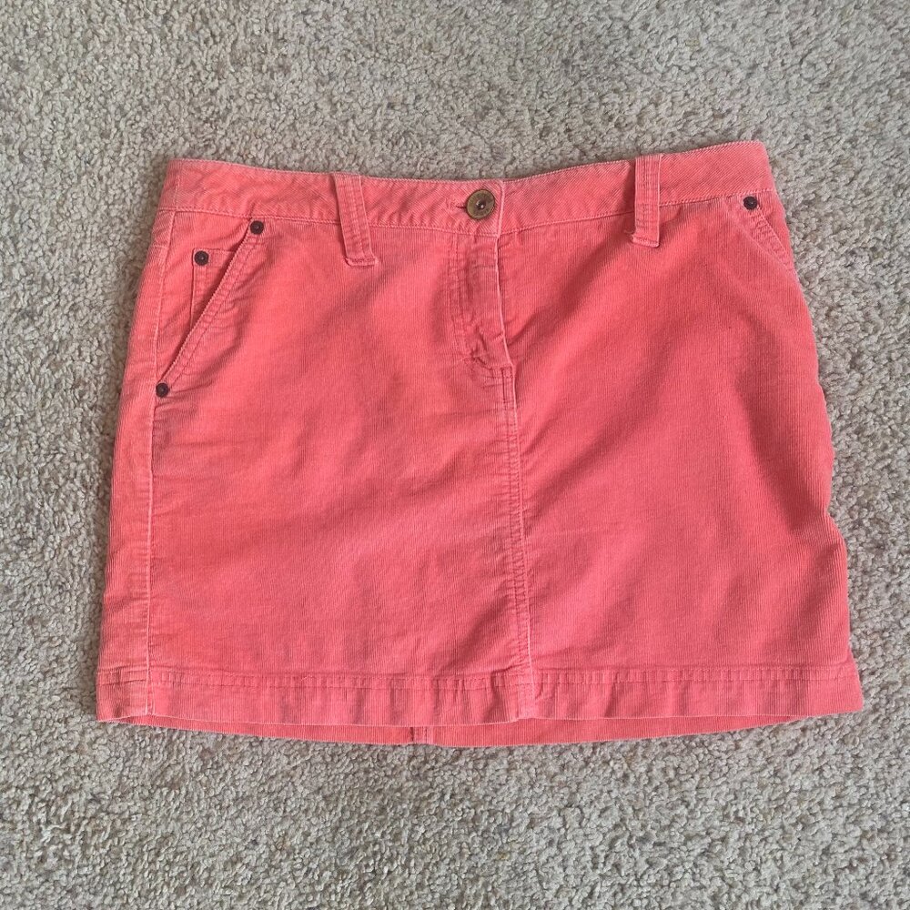 Vineyard Vines Corduroy Mini Skirt | Peach Coral | Size 4 | Excellent Condition
